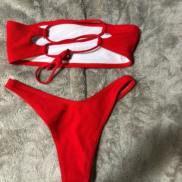 Red Strapless Bikini - Picture 2 of 2
